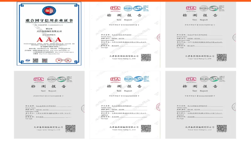 Juming Steel quality certificates